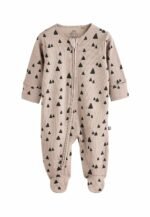 3-Pack Ribbed Cotton 'Little Roar' Zip-Up Rompers - Image 3