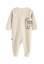 3-Pack Ribbed Cotton 'Little Roar' Zip-Up Rompers - Image 6