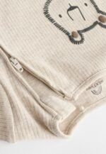 3-Pack Ribbed Cotton 'Little Roar' Zip-Up Rompers - Image 10