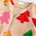Playful Multi-Coloured Tree Print Teddy Fleece Romper - Image 2