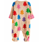 Playful Multi-Coloured Tree Print Teddy Fleece Romper