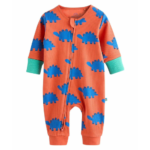 Cozy Rib-Knit 3-Pack Dinosaur Print Footie Rompers - Image 4