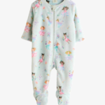 Charming Fairy Print Super Soft Fleece Footed Sleepsuit