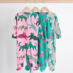 Wild Cats Ribbed Footie Romper 3-Pack