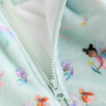 Charming Fairy Print Super Soft Fleece Footed Sleepsuit - Image 3