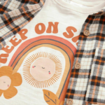 Girls' 3-Piece 'Keep on Shining' Plaid Flannel Shirt, T-Shirt, and Leggings Set - Image 4