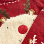 Baby Festive Red Reindeer Knit Jumper and Fair Isle Leggings Set - Image 3