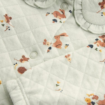 Baby Girls' Quilted Mint Green Sleepsuit with Bunny and Floral Print - Image 2