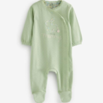 Newborn Unisex Ribbed Bodysuit and Bright Dinosaur Print Dungaree Set