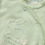 Newborn Unisex Ribbed Bodysuit and Bright Dinosaur Print Dungaree Set - Image 2