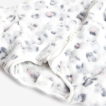 Super Soft White Leopard Print Fleece Footed Sleepsuit - Image 4