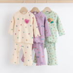 Soft Newborn Ribbed Heart Print Pyjama Set