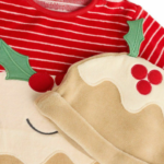 Festive Pudding Character Velvet Romper with Hat Set - Image 6