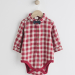 Dapper Baby Boy Festive Outfit: Plaid Shirt, Corduroy Pants & Bow Tie Set - Image 5