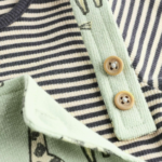 Cute Giraffe Print Dungaree and Striped Top Set - Image 4