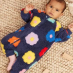 Cozy Newborn Floral Print Teddy Fleece All-in-One Romper - Image 2