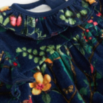 Elegant Newborn Floral Velvet Romper with Cap Set - Image 4