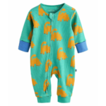 Cozy Rib-Knit 3-Pack Dinosaur Print Footie Rompers - Image 2