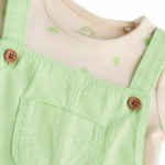 Mint Fresh Dungaree & Printed Bodysuit Set - Image 3
