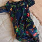 Elegant Newborn Floral Velvet Romper with Cap Set - Image 5