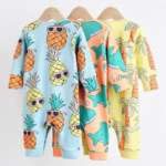Tropical Vibes Ribbed Footie Romper 3-Pack - Multi-Print - Image 4