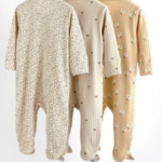 Chic Floral Wrap Footie Romper 3-Pack - Neutral Tones - Image 10