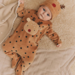 Festive Reindeer Velvet Jumpsuit & Hat Set - Image 2