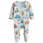 Traffic Jam Ribbed Car Print Footie Rompers 3-Pack - Image 3
