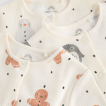 Holiday Treats Gingerbread & Penguin Ribbed Footie 3-Pack - Image 2