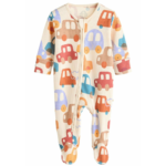 Traffic Jam Ribbed Car Print Footie Rompers 3-Pack - Image 4