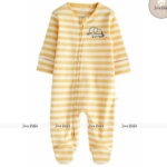 Soft Touch Striped Elephant & Car Footie Rompers 3-Pack - Image 2