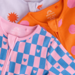 Pop Art Bold Check & Star Ribbed Romper 3-Pack - Image 5