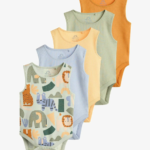 Wild Safari Ribbed Sleeveless Bodysuits 5-Pack