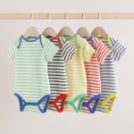 Classic Striped Half-Sleeve Bodysuits 5-Pack