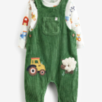 Farmyard Corduroy Dungaree & Top Set