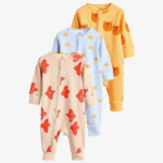 Sweet Safari Friends & Rainbow Zip-Up Romper 3-Pack