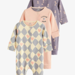 Sweetheart Diamond & Heart Ribbed Romper 3-Pack