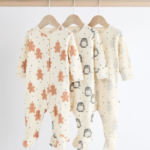 Holiday Treats Gingerbread & Penguin Ribbed Footie 3-Pack