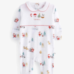 Classic 'My First Christmas' Collar Footie Romper