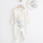 Playful Dachshund Dog Print Footie Romper