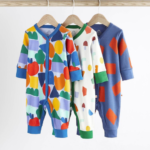 Pastel Safari & Rainbow Zip-Up Romper 3-Pack