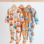 Traffic Jam Ribbed Car Print Footie Rompers 3-Pack