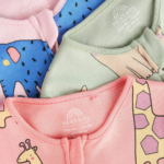 Sweet Safari Giraffe & Elephant Zip Romper 3-Pack - Image 2