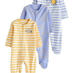 Soft Touch Striped Elephant & Car Footie Rompers 3-Pack - Image 4