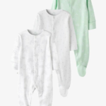 Sweet Dreams Mint & Grey Animal Footie Pajama 3-Pack