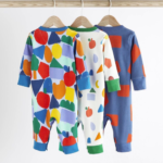 Pastel Safari & Rainbow Zip-Up Romper 3-Pack - Image 5